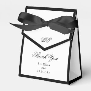 Elegante Minimalistische Schwarz-weiße Monogramm-H Geschenkschachtel