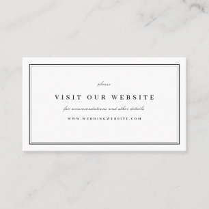 Elegante, minimalistische schwarz-weiße Website ei Platzkarte