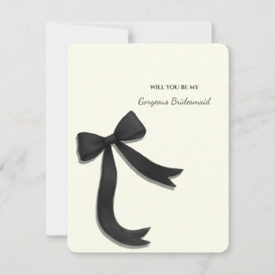 Elegante Minimalistische Schwarze Bogen Brautjungf Einladung