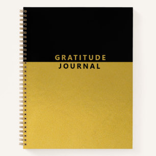 Elegante Minimalistische Schwarze Gold Dank Notizbuch