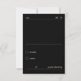 Elegante minimalistische schwarze Hochzeits-RSVP RSVP Karte