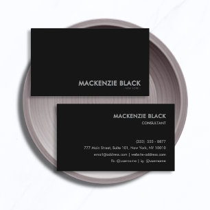 Elegante minimalistische schwarze monochrome Visit Visitenkarte