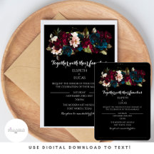 Elegante minimalistische schwarze und florale Hoch