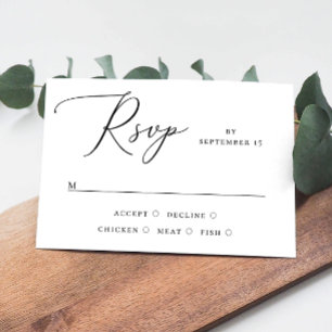 Elegante Minimalistische Script-Hochzeit   Wahl RSVP Karte
