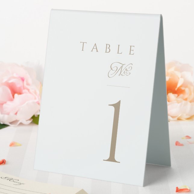 Elegante Minimalistische Script-Hochzeitdetails Tischaufsteller (In Situ (Hochzeit))