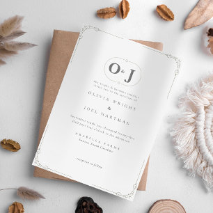 Elegante Minimalistische Scroll Hochzeit Einladung