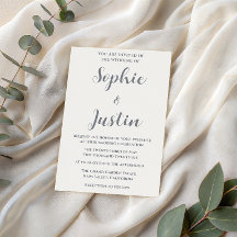 Elegante minimalistische silbergraue Schrift Hochz