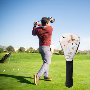 Elegante Minimalistische Snoopie: Happy Halloween  Golf Headcover