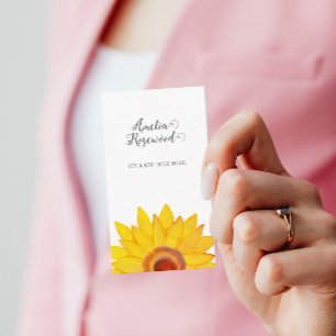 Elegante Minimalistische Sonnenblumenkarte Visitenkarte