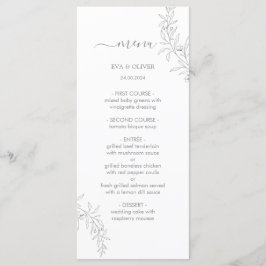 Elegante Minimalistische Speisekarten für Hochzeit Menükarte