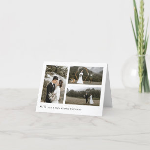 Elegante Minimalistische Stilvolle Hochzeitsfoto F Dankeskarte