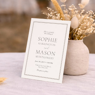 Elegante Minimalistische Taupe-Hochzeitseinladung Einladung