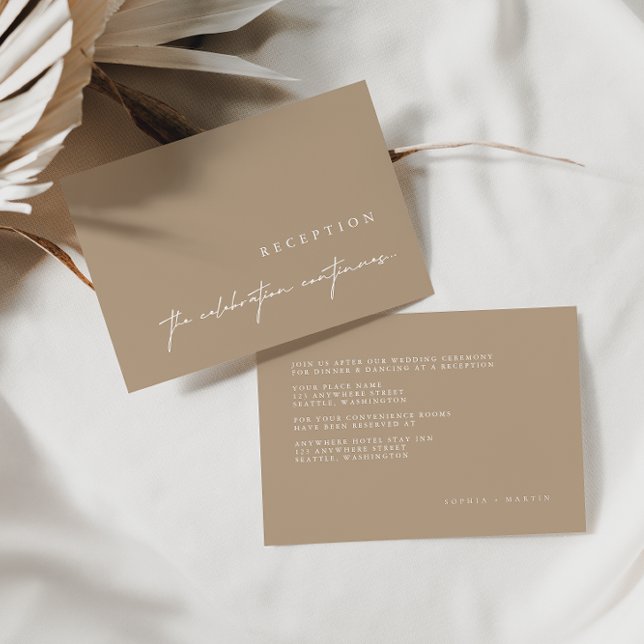 Elegante Minimalistische Taupe Hochzeitskarten RSVP Karte (Von Creator hochgeladen)