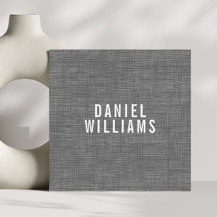 Elegante minimalistische Textur Grau Weiß Berater Quadratische Visitenkarte