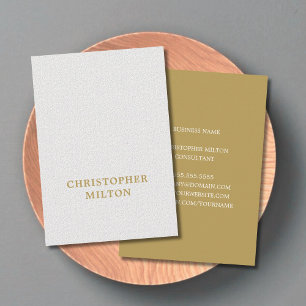 Elegante minimalistische Textur Weißer Brauner Ber Visitenkarte