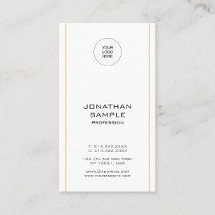 Elegante minimalistische trendige goldene vertikal visitenkarte