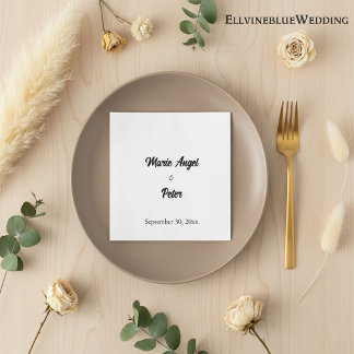 Elegante minimalistische Typografie Hochzeit Serviette