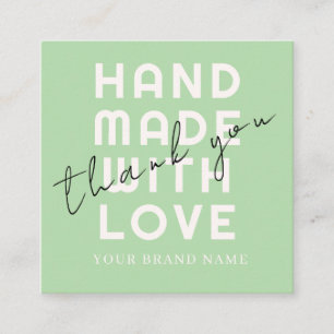 Elegante minimalistische Typografie Olivenfarbene Quadratische Visitenkarte