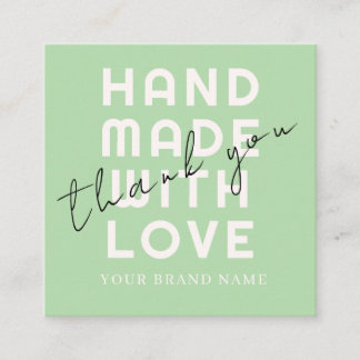 Elegante minimalistische Typografie Olivenfarbene  Quadratische Visitenkarte