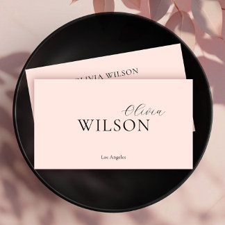 Elegante Minimalistische Typografie Rosa Visitenkarte