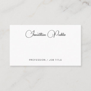 Elegante Minimalistische Typografie-Vorlage Modern Visitenkarte