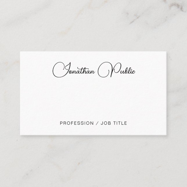 Elegante Minimalistische Typografie-Vorlage Modern Visitenkarte (Vorderseite)