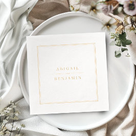 Elegante minimalistische Umrandungen Paaren Name H Servietten Mit Folie