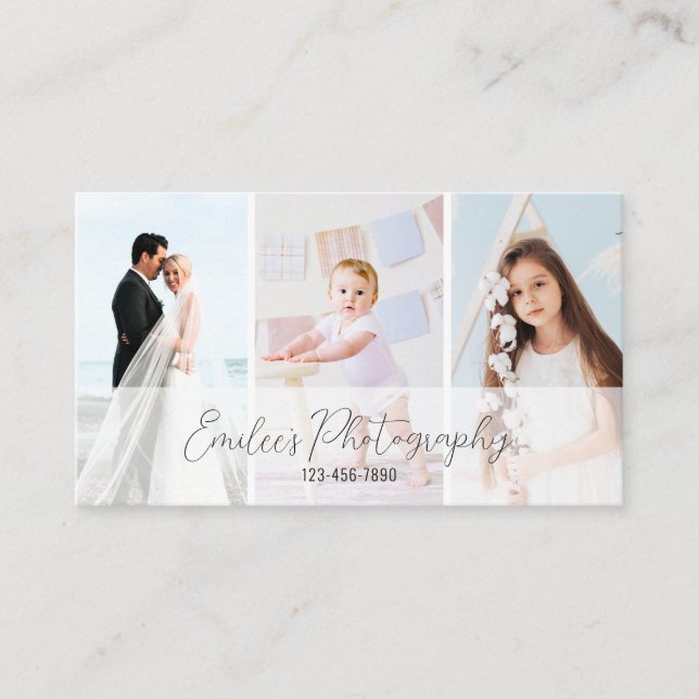 Elegante Minimalistische Visitenkarte für Fotograf (Vorderseite)