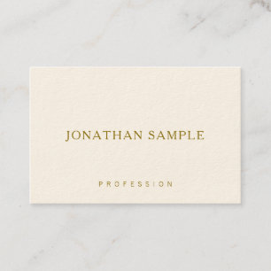 Elegante Minimalistische Visitenkarten Gold Text L Visitenkarte
