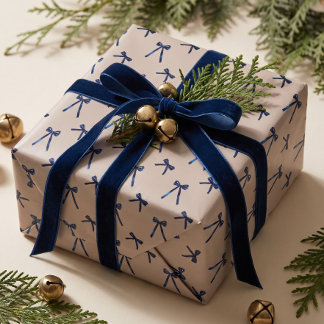 Elegante minimalistische Wasserfarbe-Navy-Weihnach Geschenkpapier
