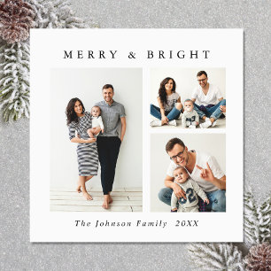 Elegante Minimalistische Weihnachten 3 FOTO Magnet