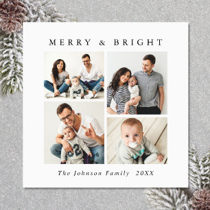 Elegante Minimalistische Weihnachten 4 FOTO Magnet