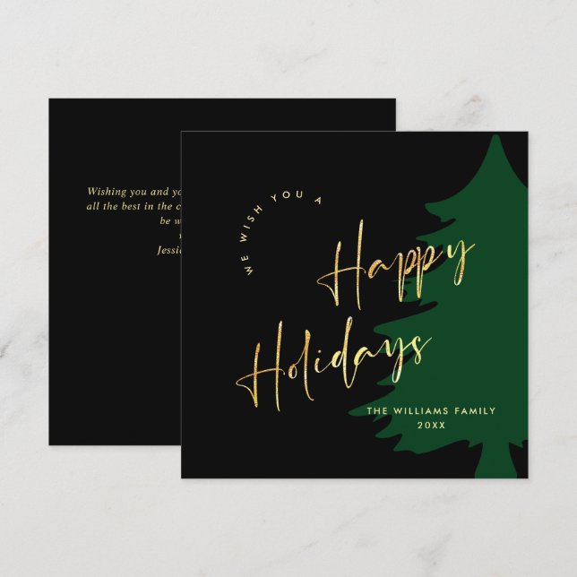 Elegante Minimalistische Weihnachten Moderne Gruß (Vorne/Hinten)