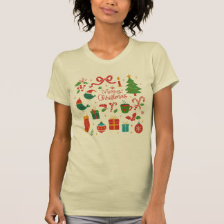 Elegante minimalistische Weihnachts-Doodles handge T-Shirt