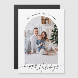 Elegante minimalistische Weihnachts-Foto-Magnetkar Magnetkarte