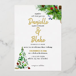 Elegante, Minimalistische Weihnachtsfeier Folieneinladung