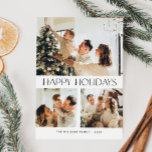 Elegante Minimalistische Weihnachtsgrüße 3 Foto Feiertagskarte<br><div class="desc">Elegante Minimalistische Weihnachts-Grußkarte für Unternehmen.</div>