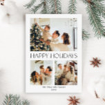 Elegante Minimalistische Weihnachtsgrüße 3 Foto Feiertagskarte<br><div class="desc">Elegante Minimalistische Weihnachts-Grußkarte für Unternehmen.</div>