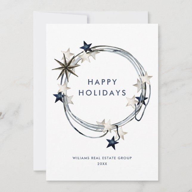 Elegante Minimalistische Weihnachtsgrüße Feiertagskarte (Vorderseite)
