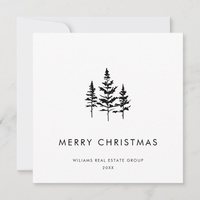 Elegante Minimalistische Weihnachtsgrüße Feiertagskarte (Vorderseite)