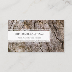 Elegante minimalistische weiße Rahmen auf Holzkorn Visitenkarte
