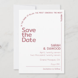 Elegante Minimalistische White Rose Save The Date