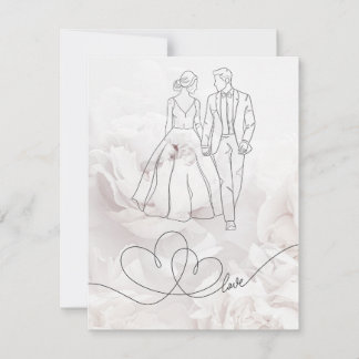 Elegante Minimalistische White Wedding Card