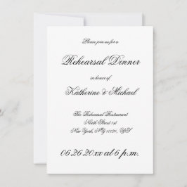 Elegante Minimalistische White Wedding Probe Einladung