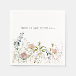 Elegante Minimalistische Wildblume Boho Wedding Serviette