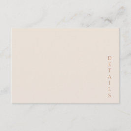 Elegante minimalistische Wüsten-Sand-Kupfer-Hochze Begleitkarte