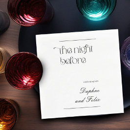 Elegante minimalistischer Schriftzug der Nacht zuv Serviette