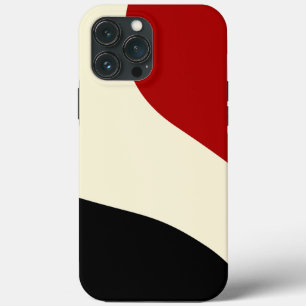Elegante Minimalwelle in Rot, Schwarz und Cream Case-Mate iPhone Hülle