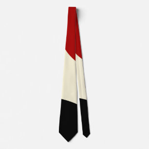 Elegante Minimalwelle in Rot, Schwarz und Cream Krawatte