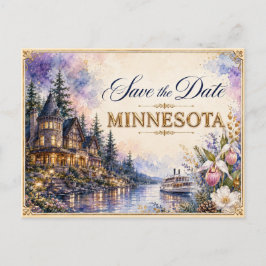 Elegante Minnesota-Save-the-Date-Hochzeits-Einladu Postkarte